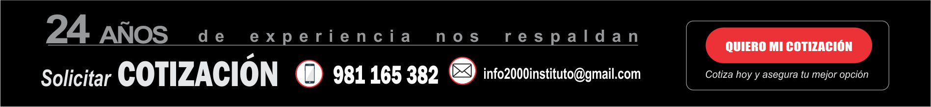 Solicitar cotización — 24 años de experiencia nos respaldan